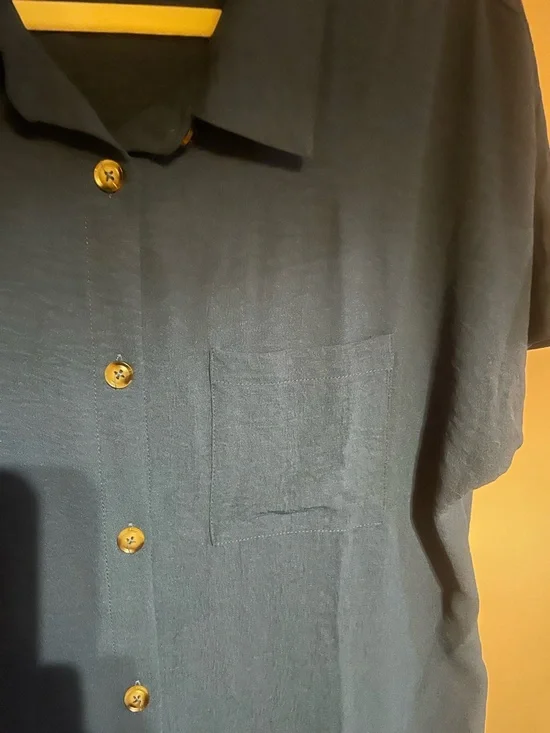 JODIFL Ink Blue Button-Front Midi Shirt Dress - Picture 4 of 5